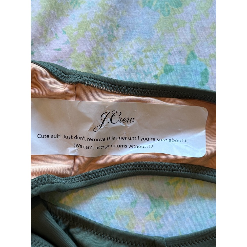 NWOT J.Crew | 2024 Squareneck One Piece Swimsuit BY354 Size 4 Olive Green - Picture 7 of 7